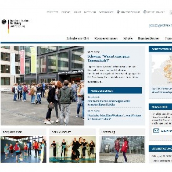 Website des Bundesministeriums für Bildung und Forschung zum Thema Ganztagsschule: ganztagsschule.org